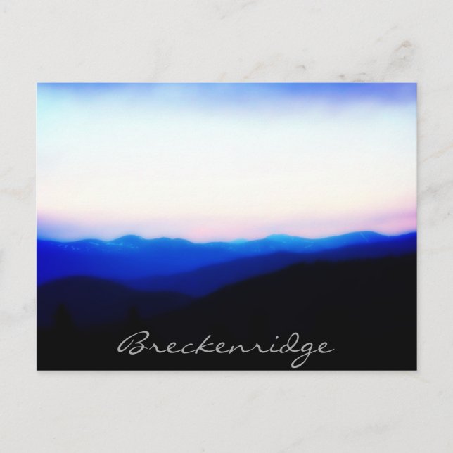 Breckenridge Ten Mile Range Sunset Postcard (Front)