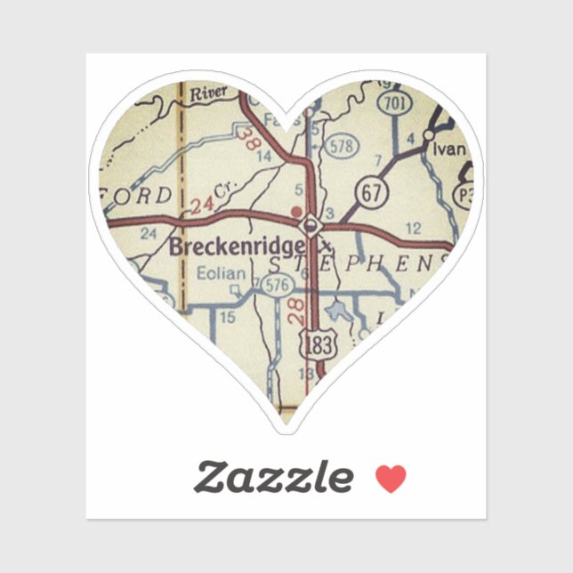 Breckenridge Texas Vintage Map (Sheet)