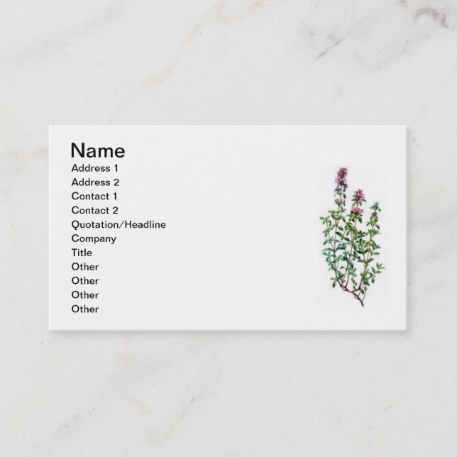breckland thyme business card (Front)
