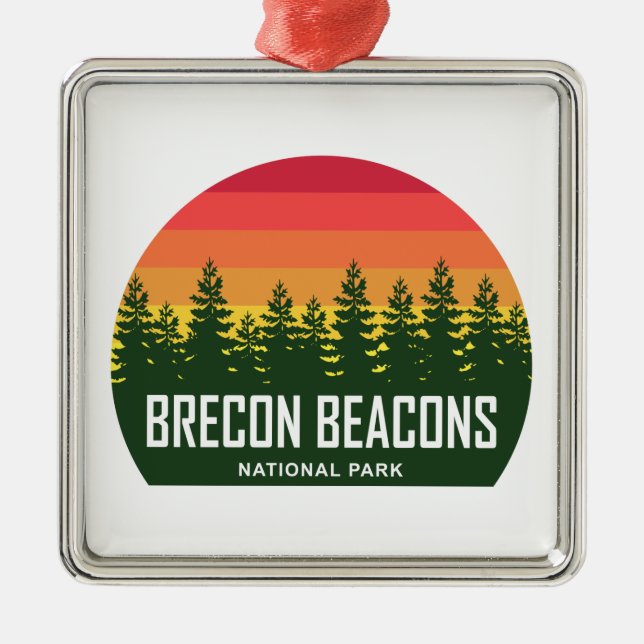 Brecon Beacons National Park Metal Tree Decoration (Front)