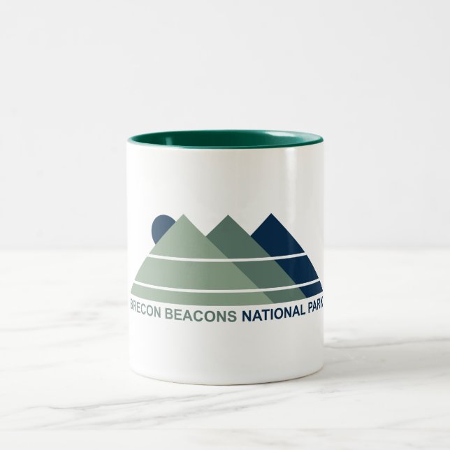Brecon Beacons National Park Mountain Sun Two-Tone Coffee Mug (Center)