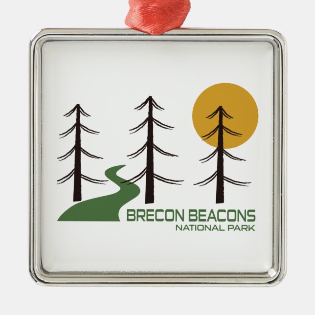 Brecon Beacons National Park Trail Metal Tree Decoration (Front)