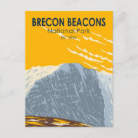 Brecon Beacons National Park Wales Pen Y Fan Retro