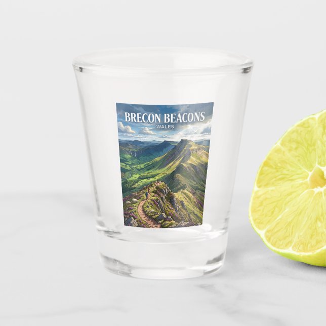 Brecon Beacons Wales Shot Glass (Front)