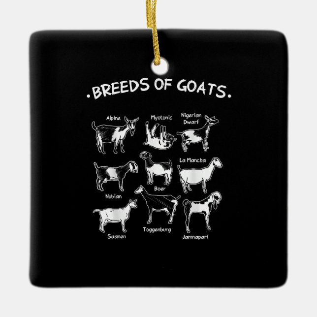 Breeds Of Goats Farmer Goat Gift Ceramic Ornament (Front)