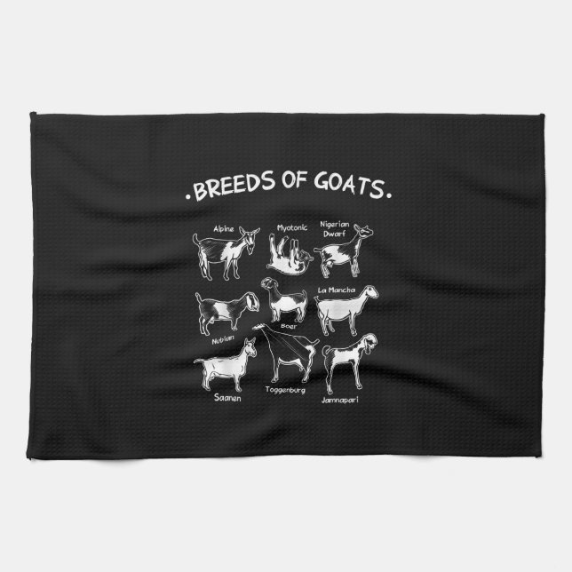 Breeds Of Goats Farmer Goat Gift Tea Towel (Horizontal)