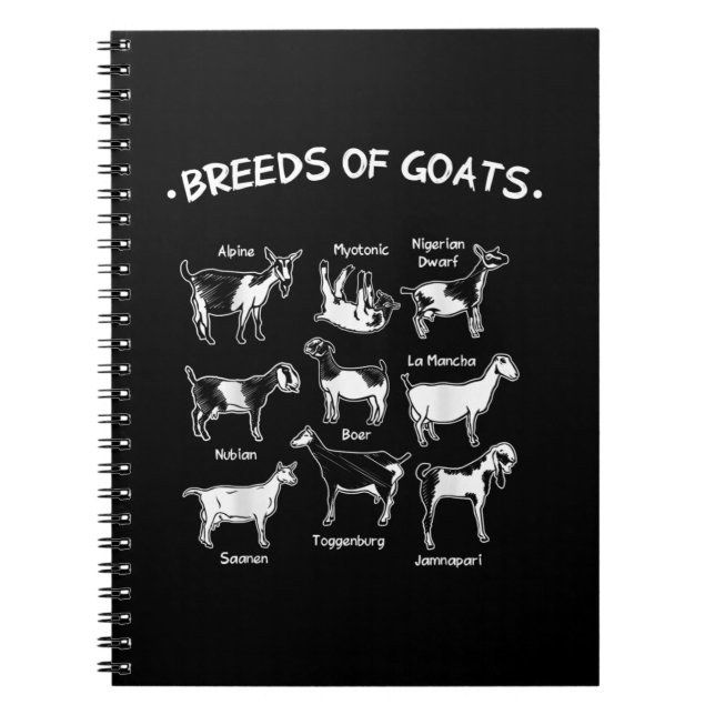 Breeds Of Goats Farmer Women Goat Notebook (Front)