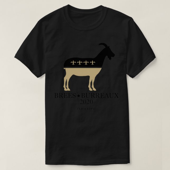 Brees Burreaux 2020  Black  Gold  T-Shirt (Design Front)