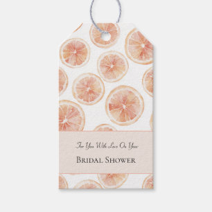 Breezy Grapefruit Bridal Shower Gift Tags