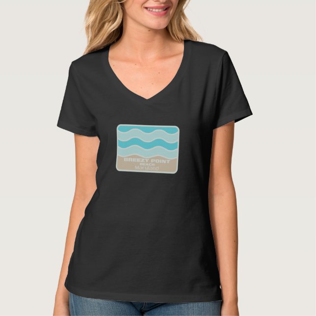Breezy Point Beach Maryland Waves Vacation Souveni T-Shirt (Front)