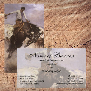 Breezy Riding by WHD Koerner, Vintage Rodeo Cowboy Business Card