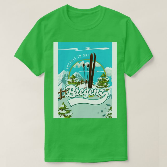 Bregenz Austria Ski Poster T-Shirt (Design Front)