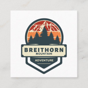 Breithorn mountain peak climbing and hiking t-shir square business card