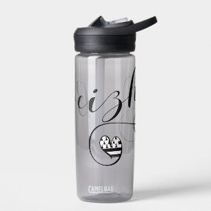 Breizh Flag in Heart, Brittany, Breton Language Water Bottle