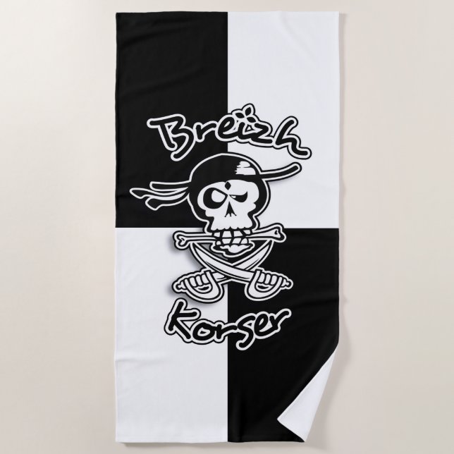 Breizh Korser (Brittany Privateer) Beach Towel (Front)