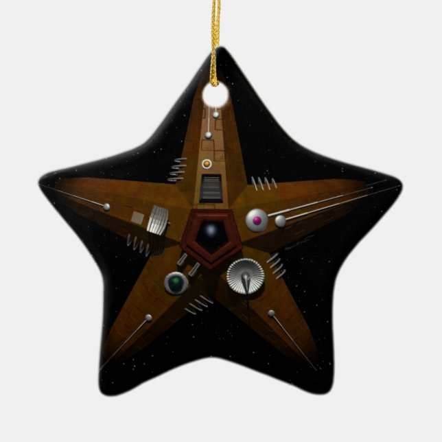 Brell Star 2 Ceramic Tree Decoration (Front)