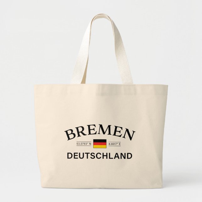 Bremen Deutschland Coordinates German Large Tote Bag (Front)
