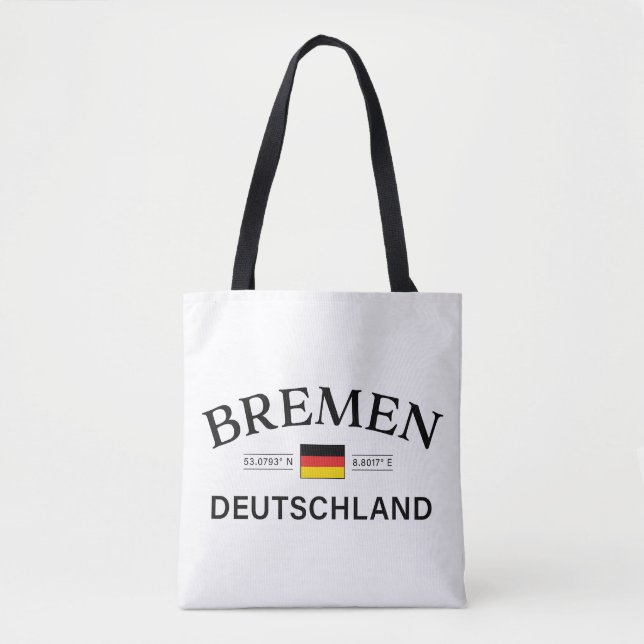 Bremen Deutschland Coordinates German Tote Bag (Front)