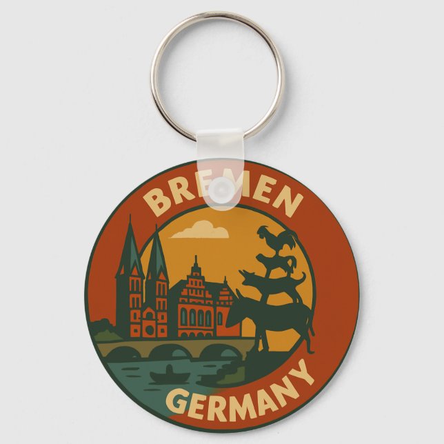 Bremen Germany City Art Key Ring (Front)