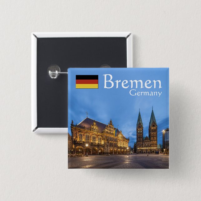 Bremen Germany Souvenir 15 Cm Square Badge (Front & Back)