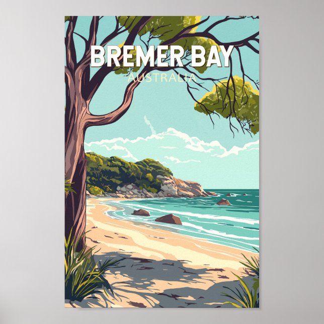 Bremer Bay Australia Travel Art Vintage Poster (Front)