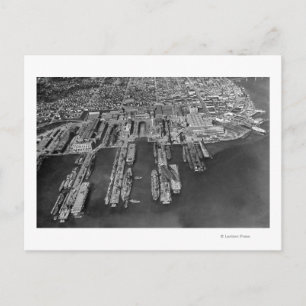 Bremerton, WA Aerial View of Navy Docks Postcard