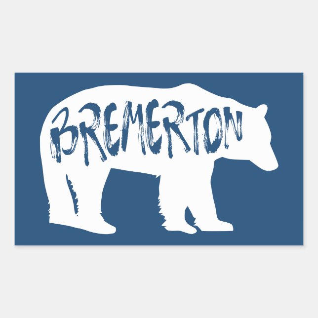Bremerton Washington Bear Rectangular Sticker (Front)