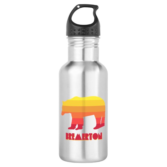 Bremerton Washington Rainbow Bear 532 Ml Water Bottle (Front)