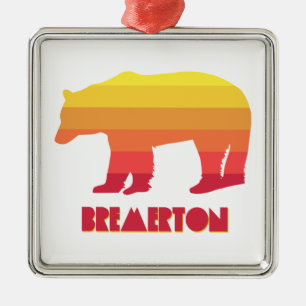 Bremerton Washington Rainbow Bear Metal Tree Decoration