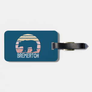 Bremerton Washington Retro Bear Luggage Tag