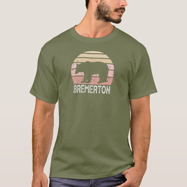 Bremerton Washington Retro Bear T-Shirt (Front)