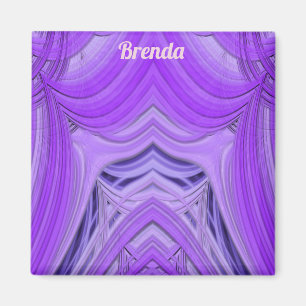 BRENDA ~ 3D Fractal Design purple blue Magnet