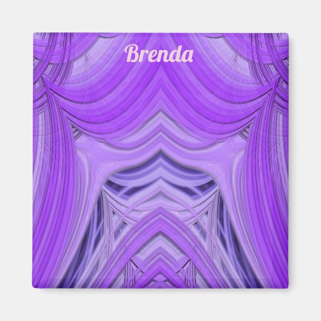 BRENDA ~ 3D Fractal Design purple blue  Magnet (Front)