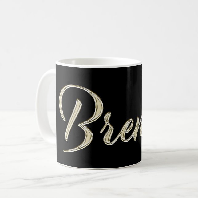 Brenda white Handwriting Tasse Coffee Mug (Front Left)