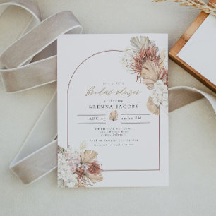 BRENNA Boho Arch Terracotta Palm Bridal Shower Invitation