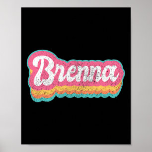 Brenna First Name Girl Vintage 70s 80s Personalise Poster