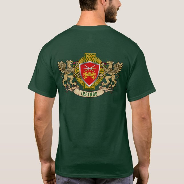 Brennan Irish Shield & Griffins Personalised  T-Shirt (Back)