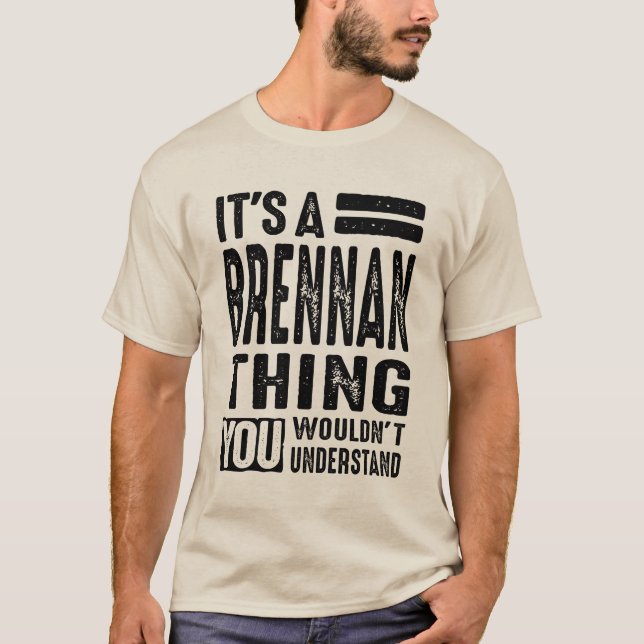 Brennan Personalised Name Birthday Gift T-Shirt (Front)