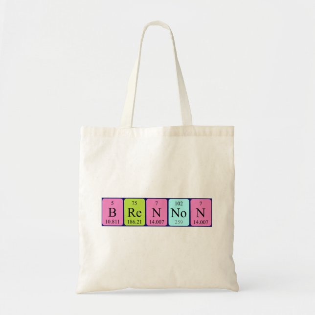Brennon periodic table name tote bag (Front)