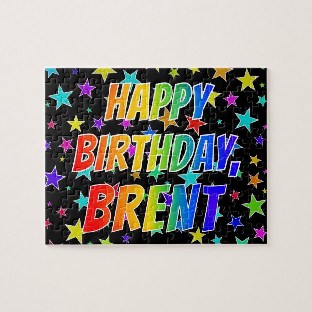 "BRENT" First Name, Fun "HAPPY BIRTHDAY" Jigsaw Puzzle (Horizontal)