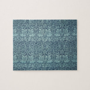 Brer Rabbit by William Morris Blue Textile Pattern Jigsaw Puzzle