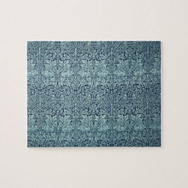 Brer Rabbit by William Morris Blue Textile Pattern Jigsaw Puzzle (Horizontal)