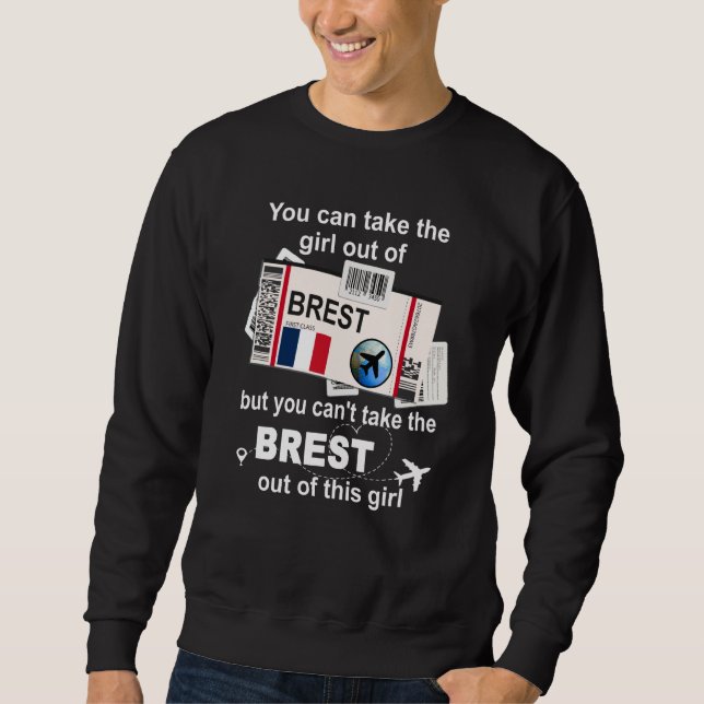 Brest Boarding Pass Brest Girl Brest Sweatshirt (Front)