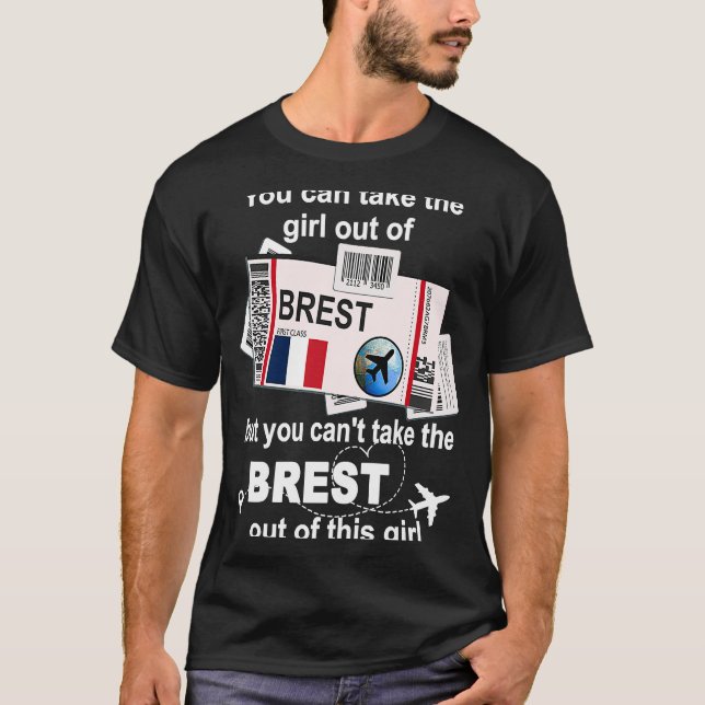 Brest Boarding Pass  Brest Girl  Brest T-Shirt (Front)