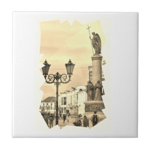 Brest City Architecture Sketch Tile