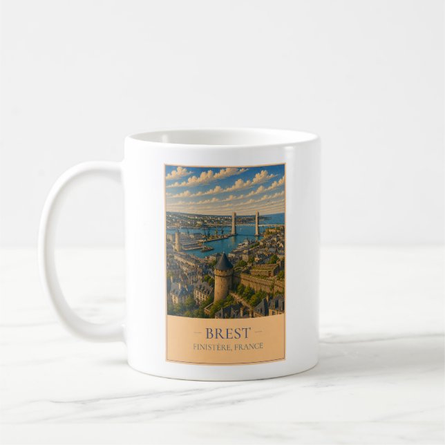 Brest, France – Vintage Travel Mug (Left)