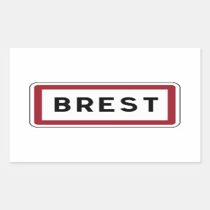 Brest, Road Sign, France Rectangular Sticker