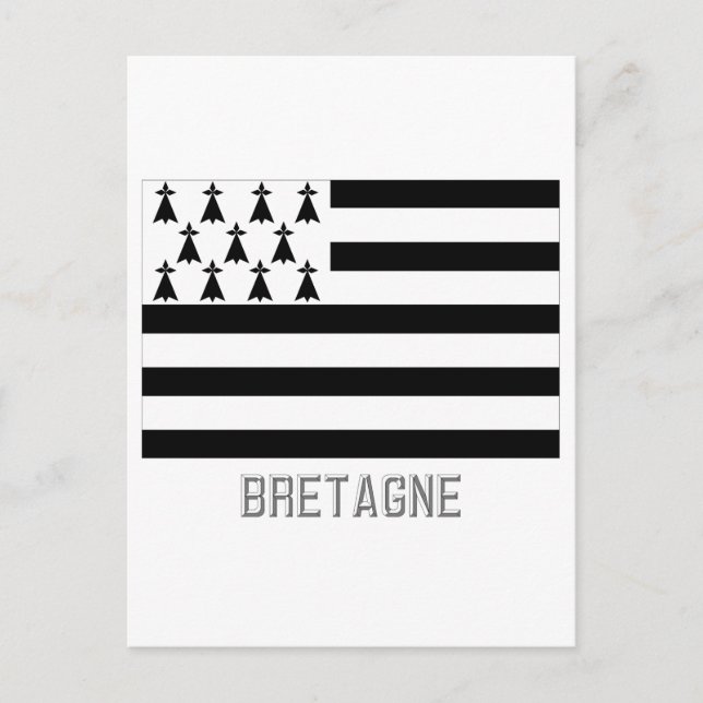 Bretagne flag with name postcard (Front)
