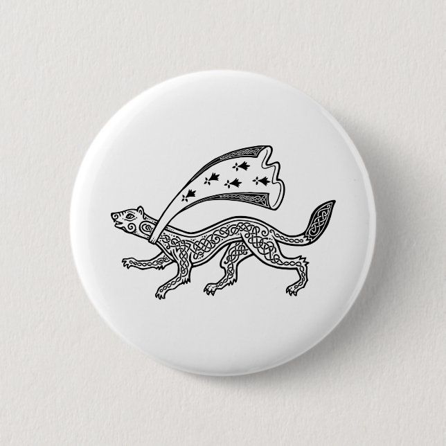 Breton ermine 6 cm round badge (Front)