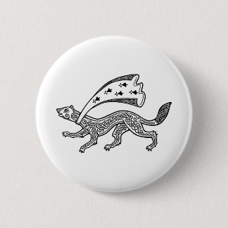 Breton ermine 6 cm round badge